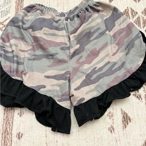 Camo Ruffle Shorts